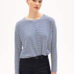 Longsleeve Xianaa Lovely Stripes faded indigo-oatmilk von Armedangels