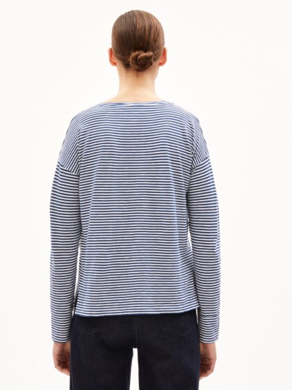 Longsleeve Xianaa Lovely Stripes faded indigo-oatmilk von Armedangels