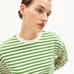 Sweatshirt Frankaa Maarlen Stripe undyed-ivy green von Armedangels