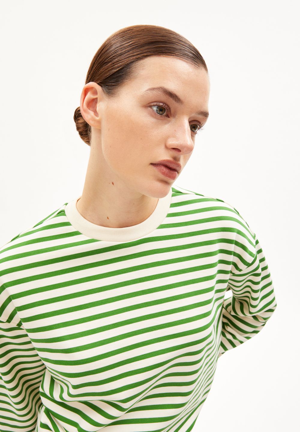 Sweatshirt Frankaa Maarlen Stripe undyed-ivy green von Armedangels