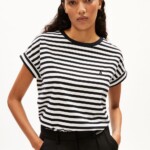 T-Shirt Idaara Stripes white-black von Armedangels