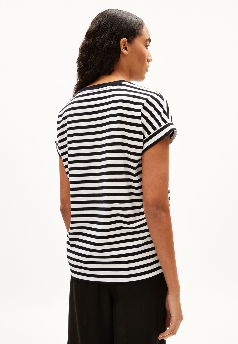 T-Shirt Idaara Stripes white-black von Armedangels