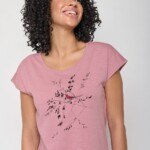 T-Shirt Cool Animal Bird Branch old rose von Greenbomb