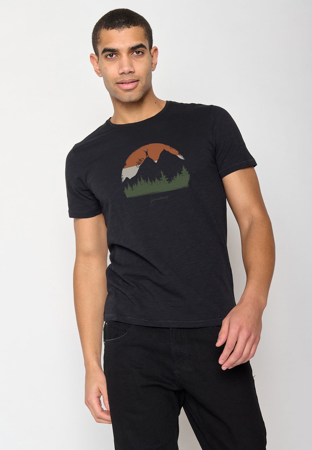 T-Shirt Spice Nature Forest Happy black von Greenbomb