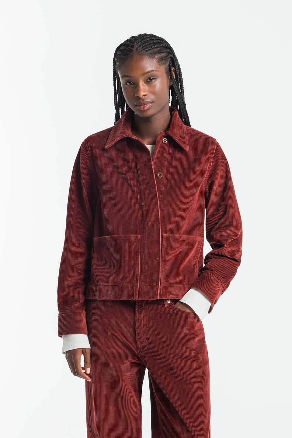 Cordjacke Ota madder brown von Kings of Indigo