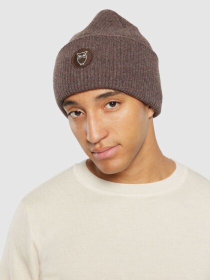 Beanie Big Rib demitasse (brown) von KnowledgeCotton Apparel