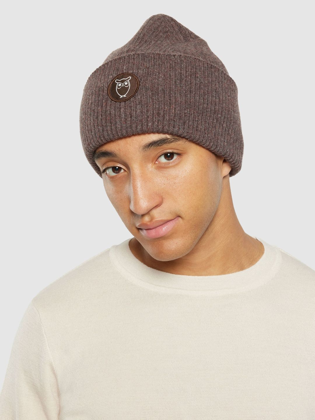 Beanie Big Rib demitasse (brown) von KnowledgeCotton Apparel