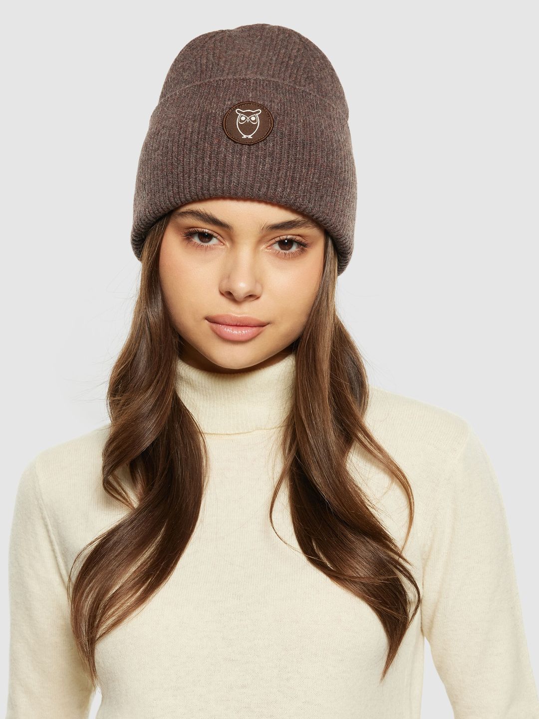 Beanie Big Rib demitasse (brown) von KnowledgeCotton Apparel