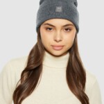 Beanie Double layer dark grey melange von KnowledgeCotton Apparel