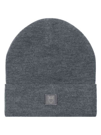 Beanie Double layer dark grey melange von KnowledgeCotton Apparel