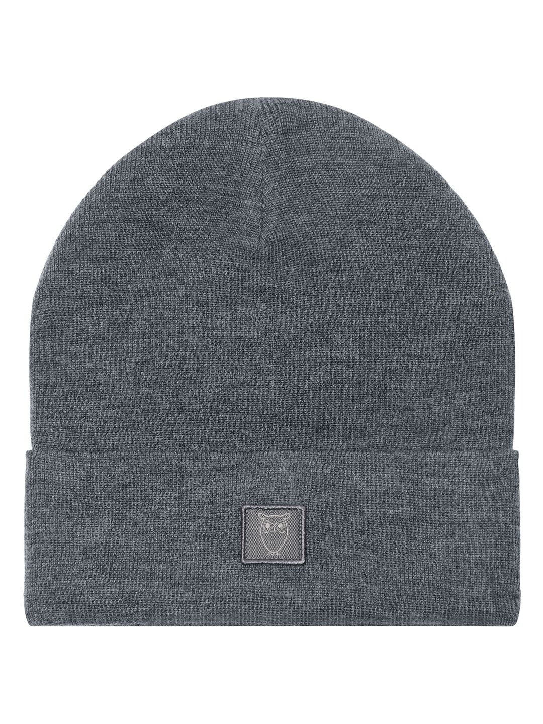 Beanie Double layer dark grey melange von KnowledgeCotton Apparel