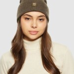 Beanie Double layer dark olive von KnowledgeCotton Apparel