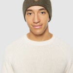 Beanie Double layer dark olive von KnowledgeCotton Apparel