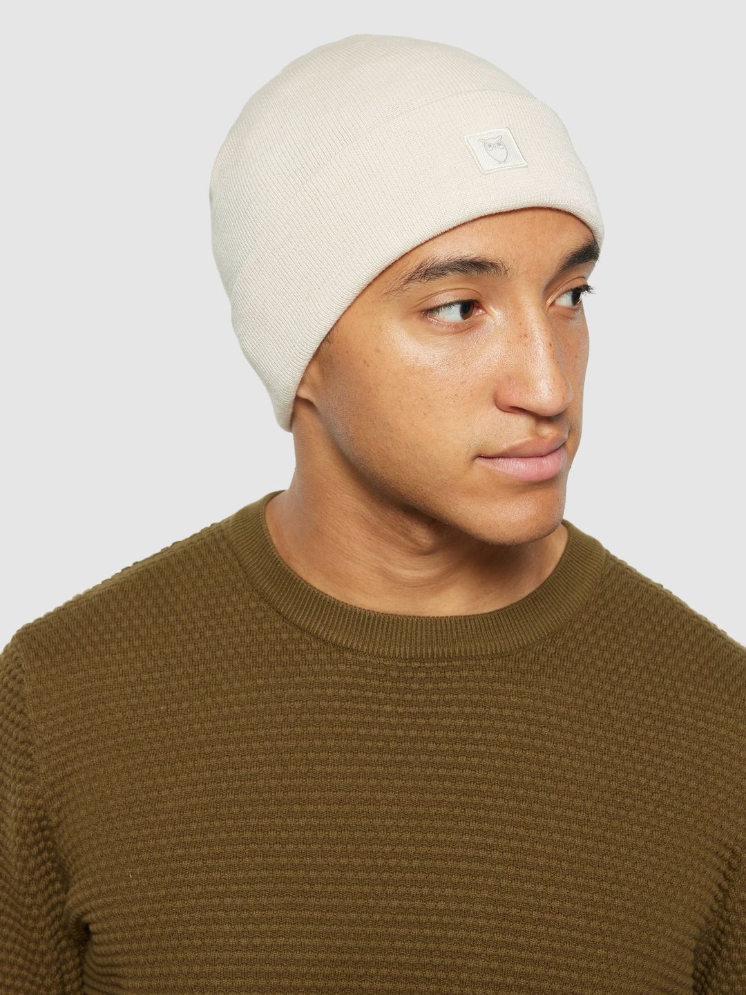 Beanie Double layer kelp von KnowledgeCotton Apparel