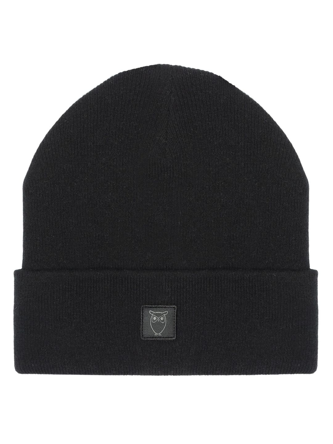 Beanie Double layer wool black jet von KnowledgeCotton Apparel