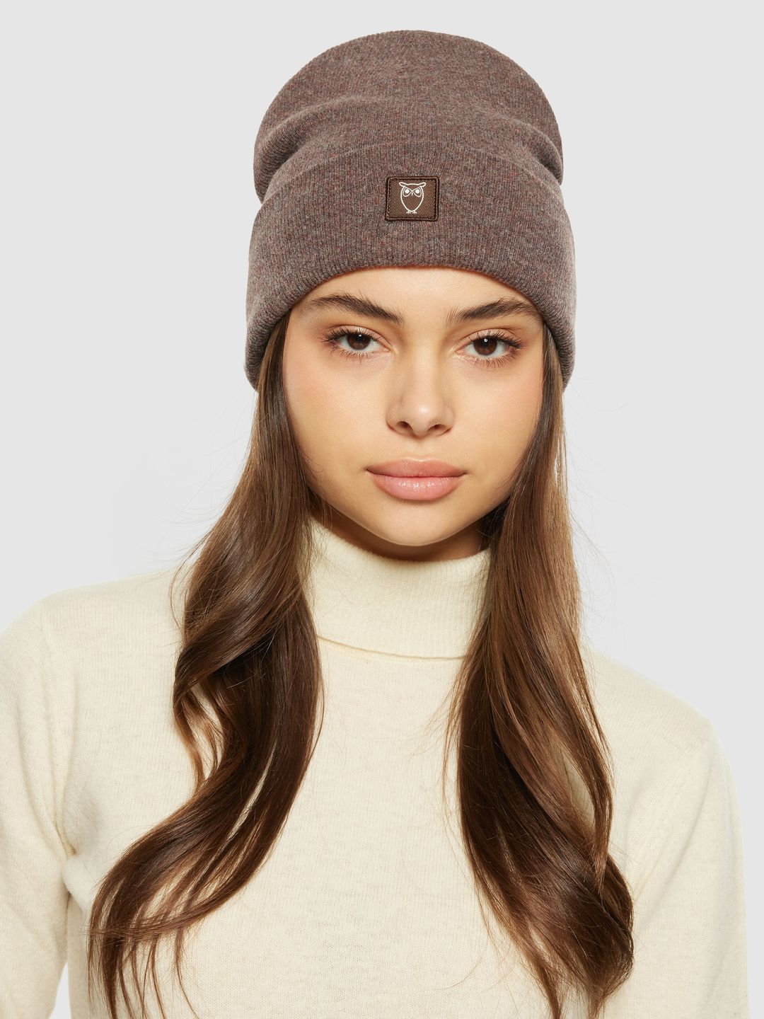 Beanie Double layer wool demitasse (brown) von KnowledgeCotton Apparel