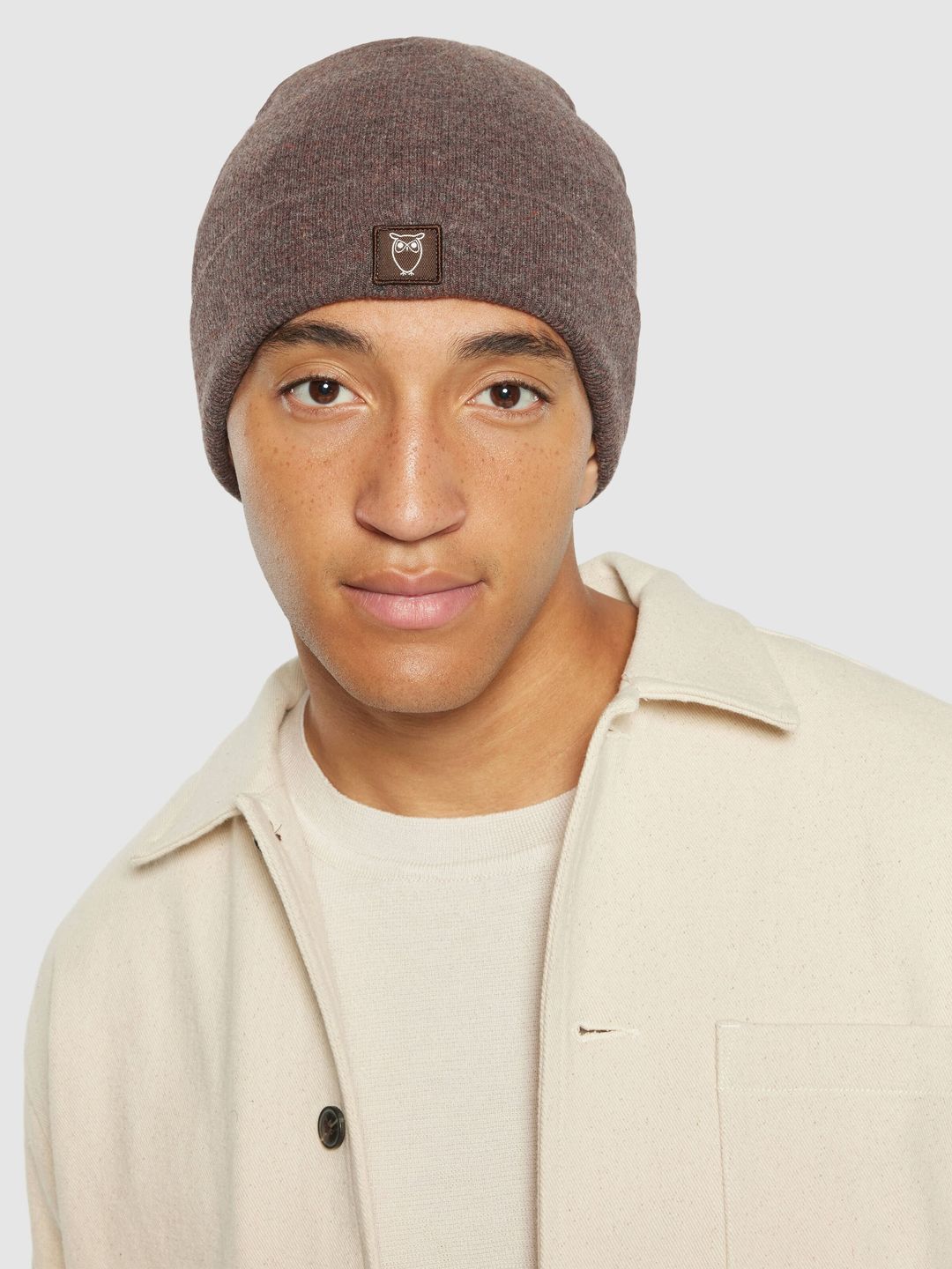 Beanie Double layer wool demitasse (brown) von KnowledgeCotton Apparel