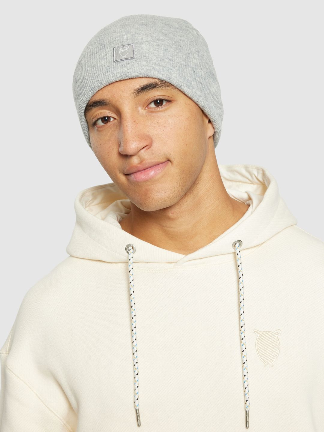 Beanie Double layer wool grey melange von KnowledgeCotton Apparel