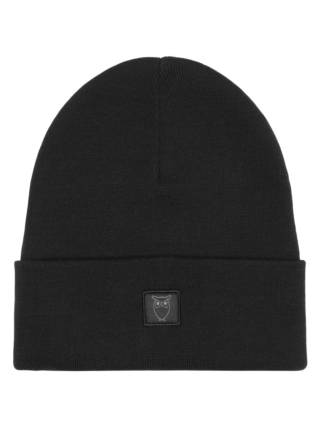 Beanie Knitted Rib black jet von KnowledgeCotton Apparel