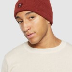 Beanie Knitted Rib fired brick von KnowledgeCotton Apparel