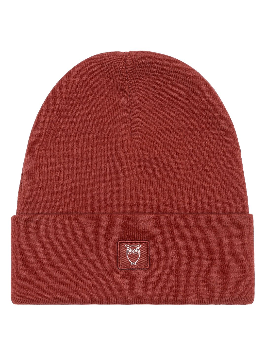 Beanie Knitted Rib fired brick von KnowledgeCotton Apparel