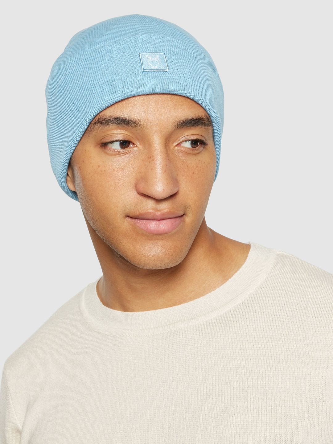 Beanie Knitted Rib glacier lake von KnowledgeCotton Apparel