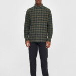 Hemd Loose Fit Checkered green check von KnowledgeCotton Apparel