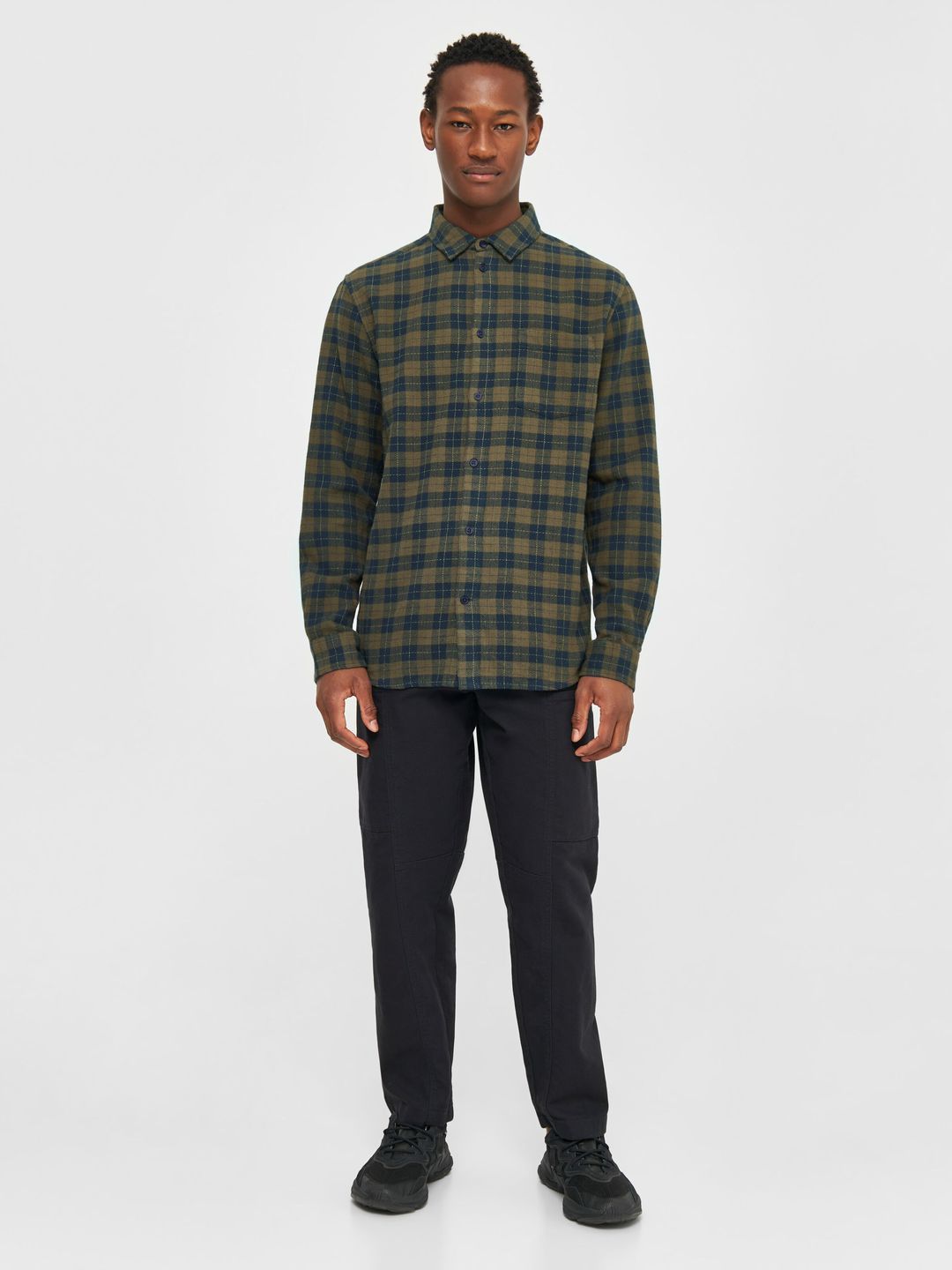 Hemd Loose Fit Checkered green check von KnowledgeCotton Apparel