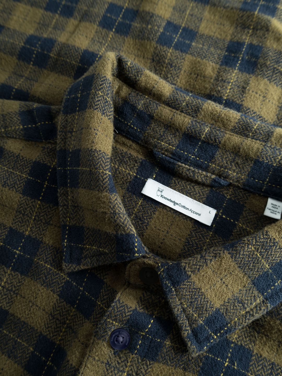 Hemd Loose Fit Checkered green check von KnowledgeCotton Apparel