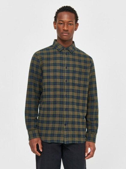 Hemd Loose Fit Checkered green check von KnowledgeCotton Apparel