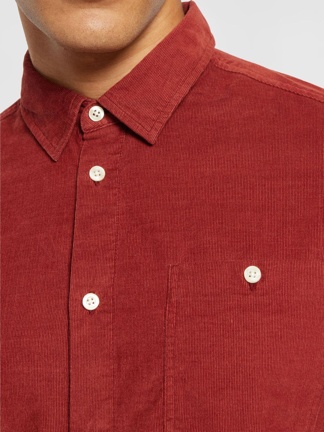 Hemd Regular Fit Corduroy fired brick von KnowledgeCotton Apparel