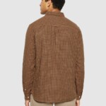 Hemd Regular Fit Double Layer Checkered brown check von KnowledgeCotton Apparel