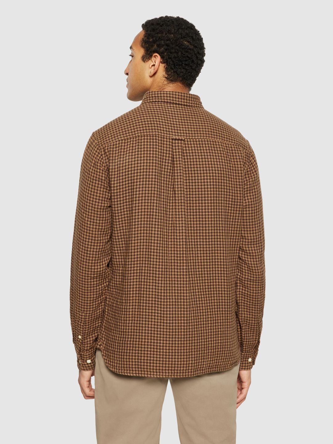 Hemd Regular Fit Double Layer Checkered brown check von KnowledgeCotton Apparel