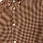 Hemd Regular Fit Double Layer Checkered brown check von KnowledgeCotton Apparel