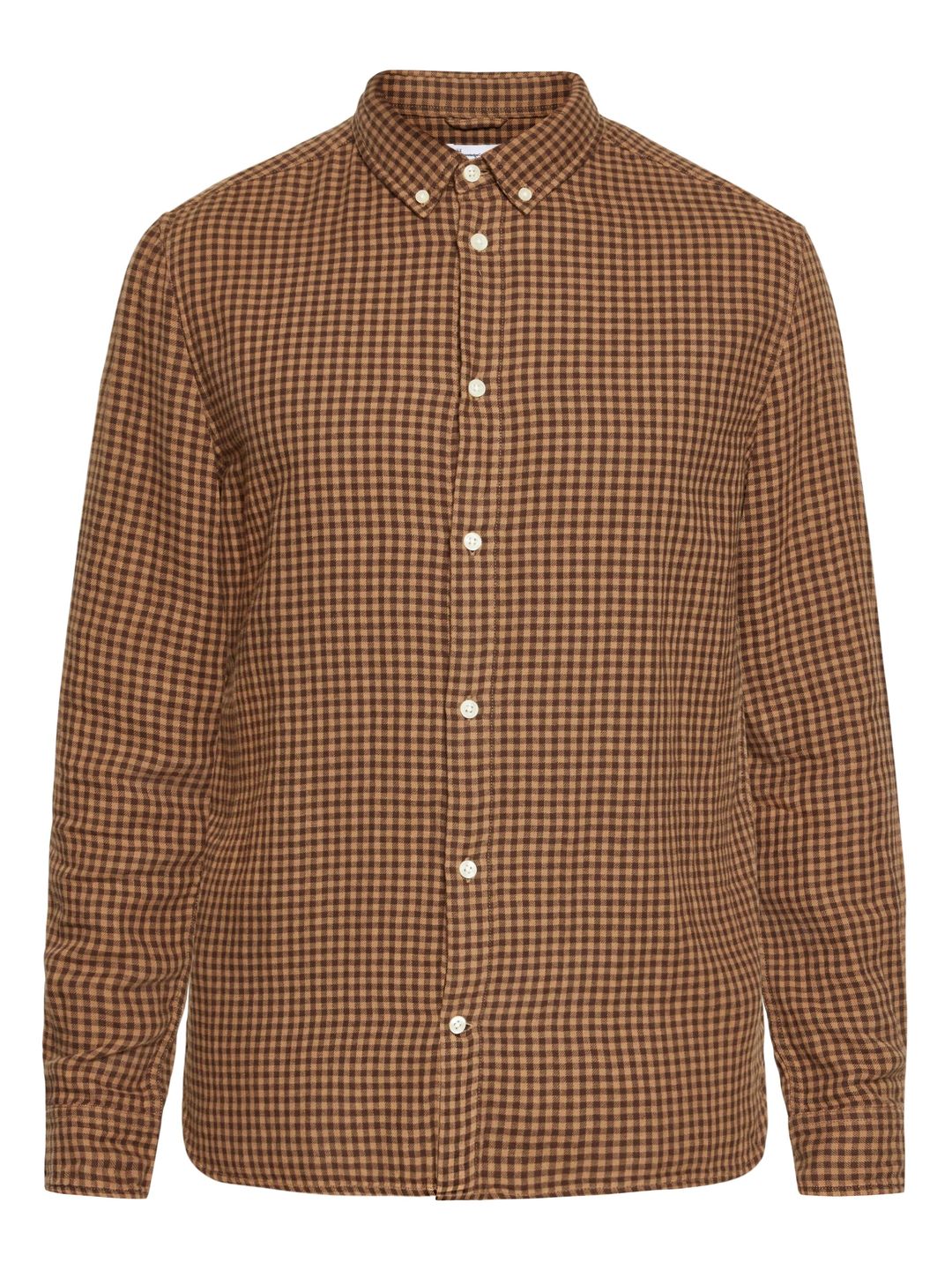 Hemd Regular Fit Double Layer Checkered brown check von KnowledgeCotton Apparel