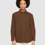 Longsleeve Loose Flannel demitasse (brown) von KnowledgeCotton Apparel