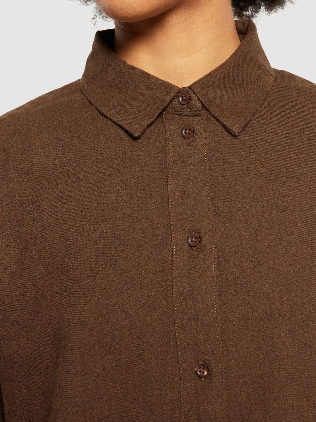 Longsleeve Loose Flannel demitasse (brown) von KnowledgeCotton Apparel