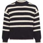 Pullover Micro Bubble Stripe Crew Neck black stripe von KnowledgeCotton Apparel