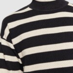 Pullover Micro Bubble Stripe Crew Neck black stripe von KnowledgeCotton Apparel