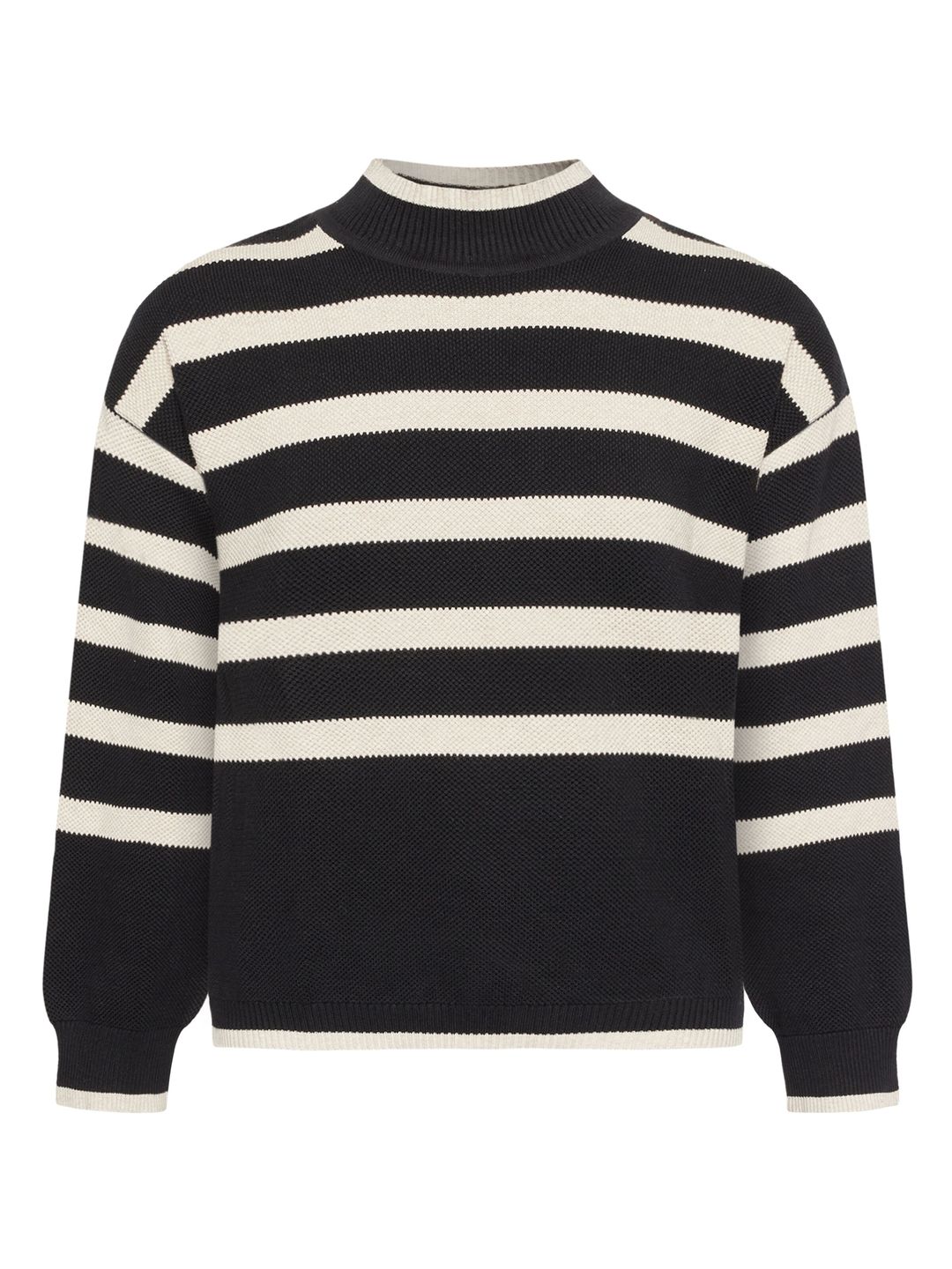 Pullover Micro Bubble Stripe Crew Neck black stripe von KnowledgeCotton Apparel