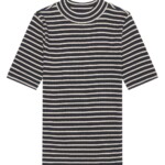 Shirt Rib High neck Striped stripe - navy von KnowledgeCotton Apparel