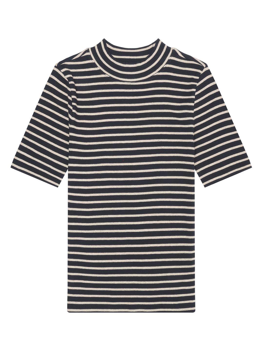 Shirt Rib High neck Striped stripe - navy von KnowledgeCotton Apparel