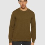 Strickpullover Bubble Crew Neck dark olive von KnowledgeCotton Apparel