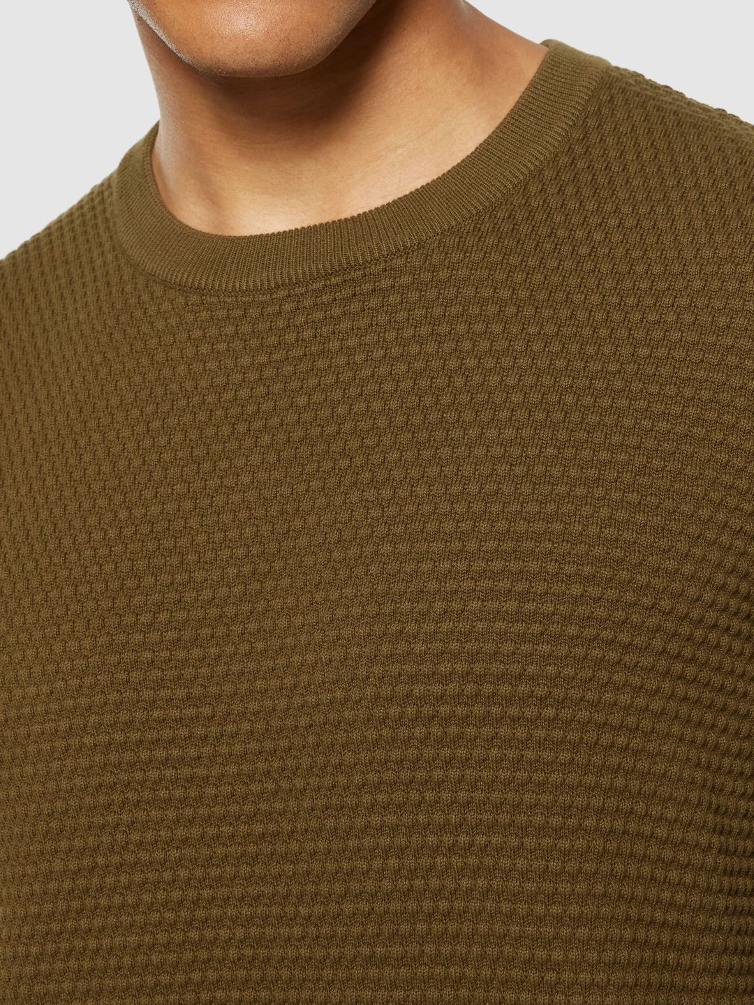 Strickpullover Bubble Crew Neck dark olive von KnowledgeCotton Apparel