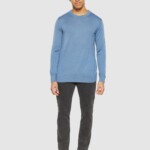 Strickpullover Merino Crew neck moonlight blue von KnowledgeCotton Apparel