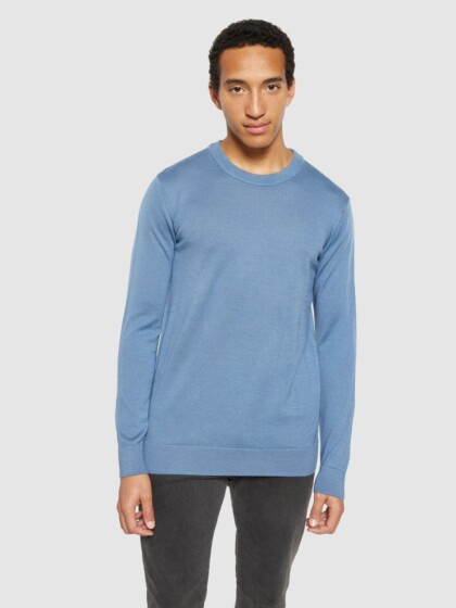 Strickpullover Merino Crew neck moonlight blue von KnowledgeCotton Apparel