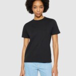 T-Shirt Basic black jet von KnowledgeCotton Apparel