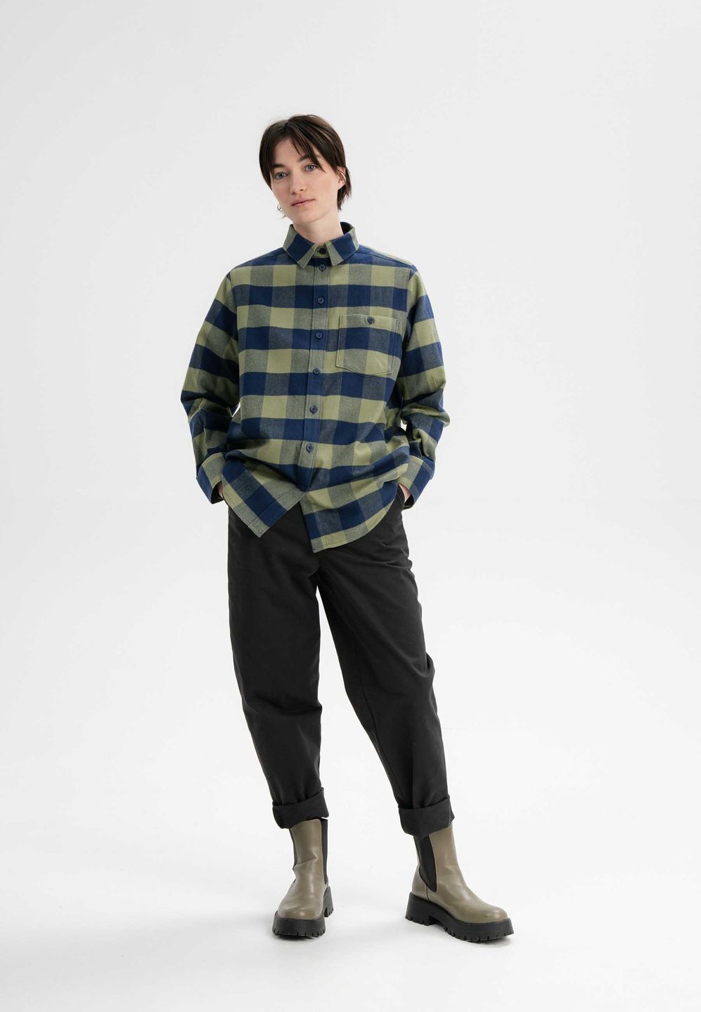 Flannel Shirt Akhela thyme check von MELAWEAR