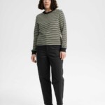 Longsleeve Aastha tea leaf / black stripes von MELAWEAR