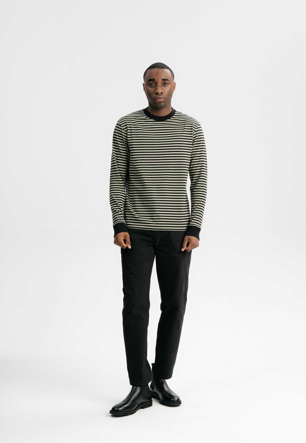 Longsleeve Tejas tea leaf / black stripes von MELAWEAR